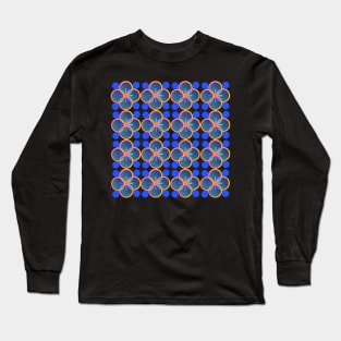 Blue and Yellow flower seamless pattern Long Sleeve T-Shirt